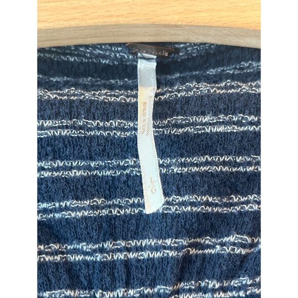 Free People Frida Embroidered Floral Striped Wrap Tank Top Navy L - Picture 9 of 9